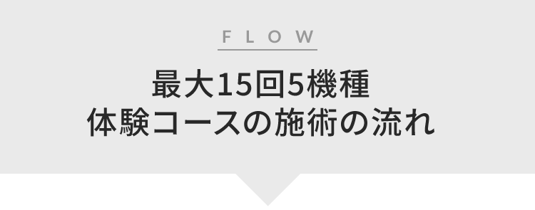 最大15回5機種体験コースの施術の流れ